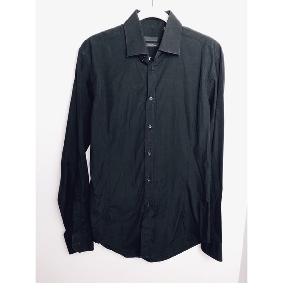 Zara | Black Button Down Shirt - Picture 1 of 4